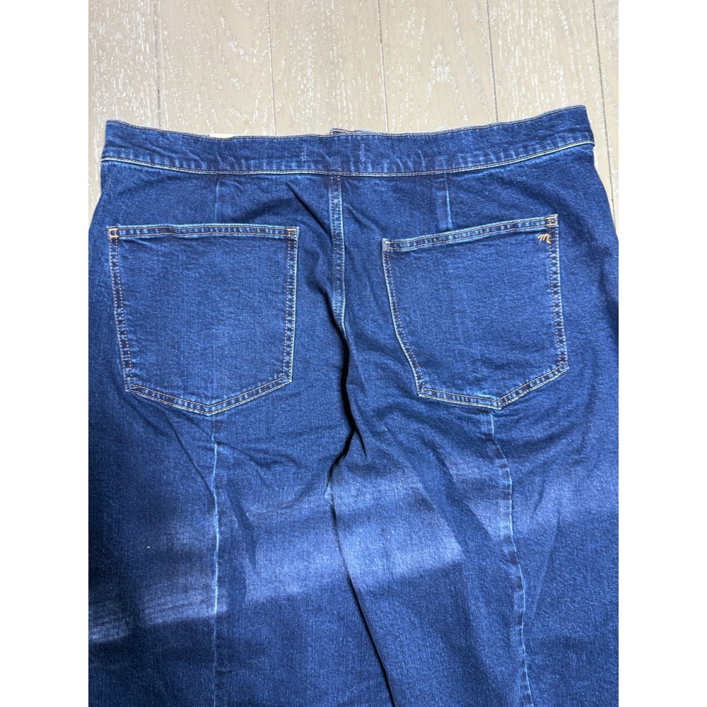 Madewell Emmett Wide-Leg Jeans Womens 33 Blue High Rise Dark Wash Stretch Denim - Picture 8 of 14